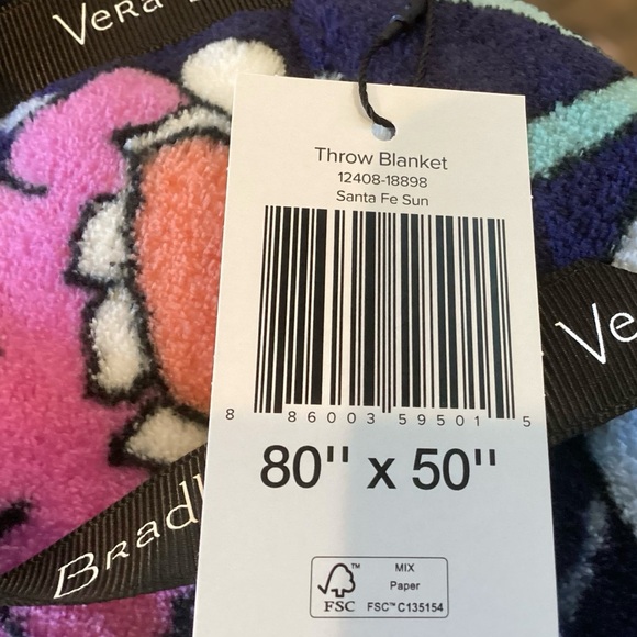 🌸 Vera Bradley NWT 50”x80 Throw Blanket - Picture 4 of 6